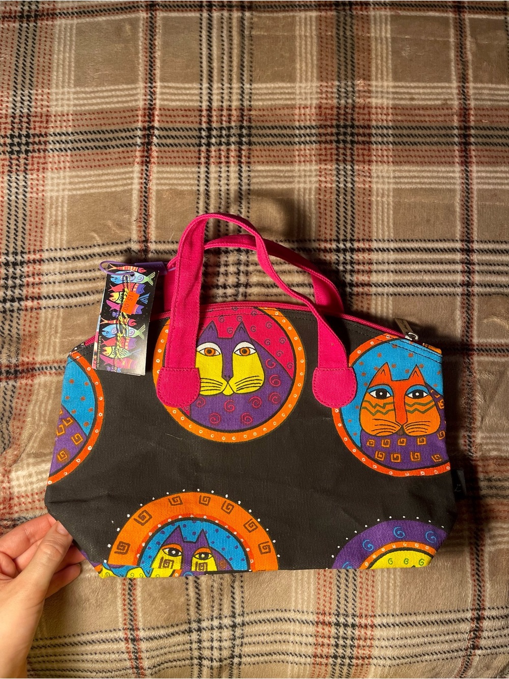 New Vintage Laurel Burch : Cosmic Cat Parade Tote!